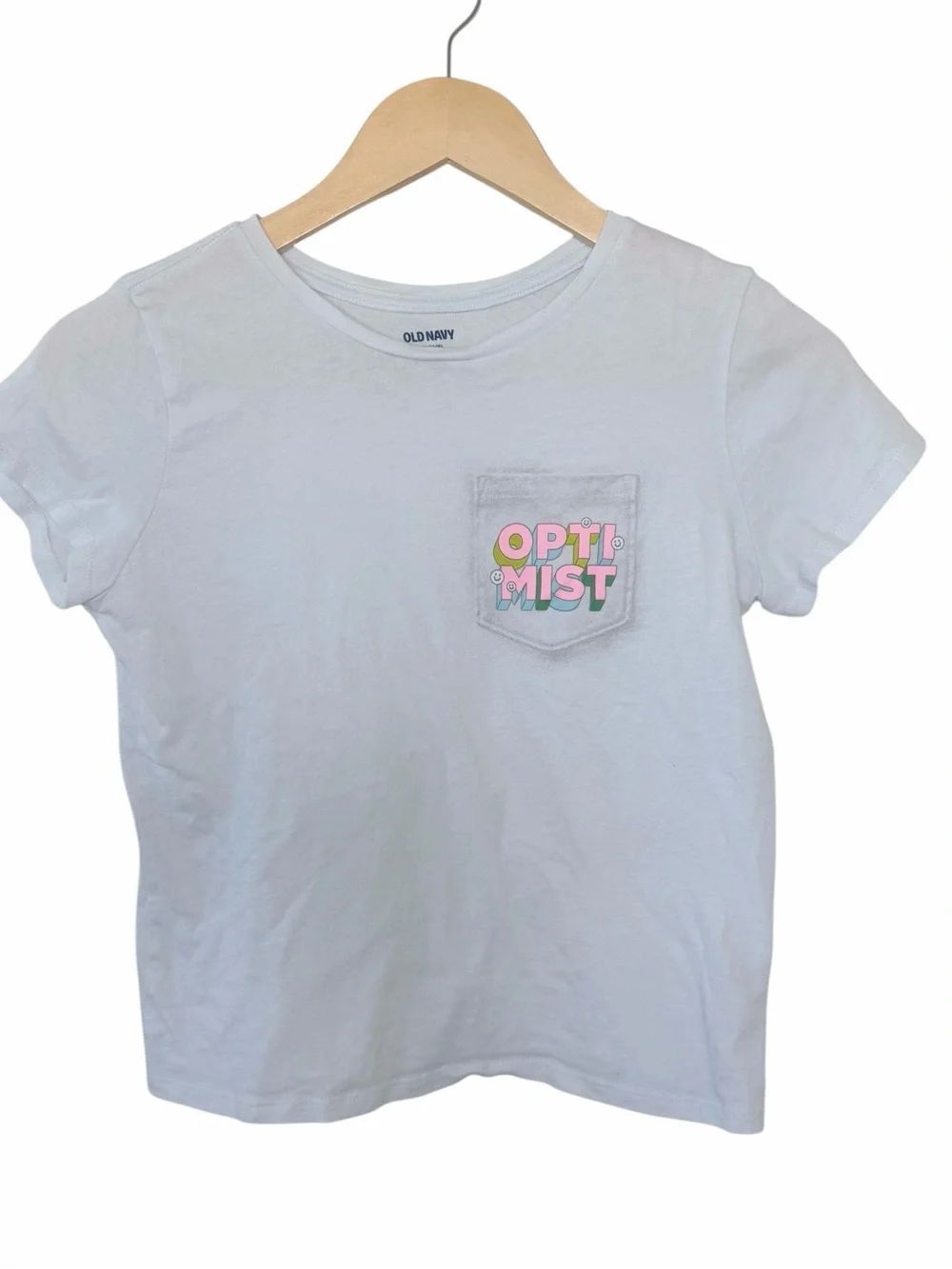 Old Navy Girls' pale blue 'Optimist' Pocket Tee size xlarge